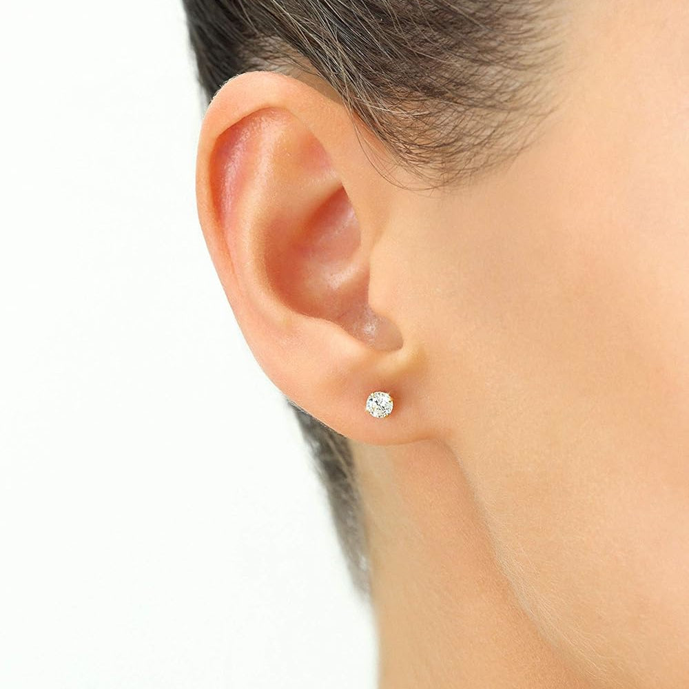 2.00 CTW AGI Certified Lab-Grown Diamond Stud Earrings in Solid 14K Gold – E Color, VS Clarity