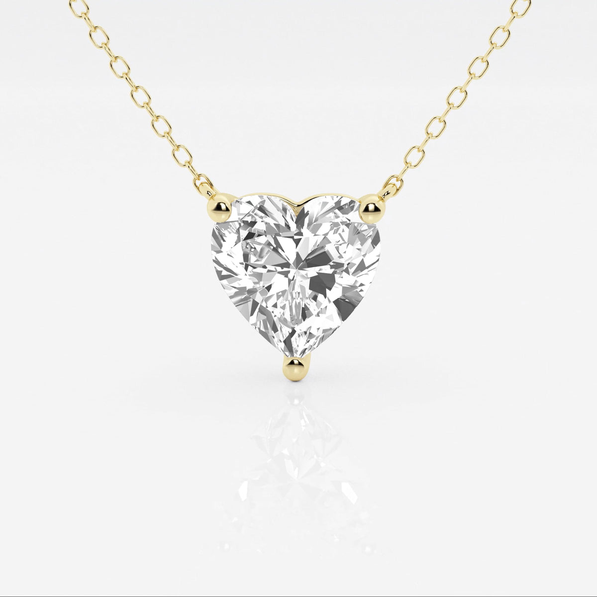 2.00 CTW Floating Heart Shape Lab Grown Diamond Solitaire Pendant Necklace F/G VS1 AGI Certified in 14K White or Yellow Gold