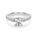 Round Brilliant Lab Grown Diamond Channel Setting Engagement Ring (F/VS) in 14K White Gold
