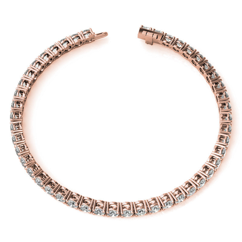 6ctw Created Moissanite Tennis Bracelet - 3mm Stones - 14K Gold Overlay in White, Yellow or Rose Gold