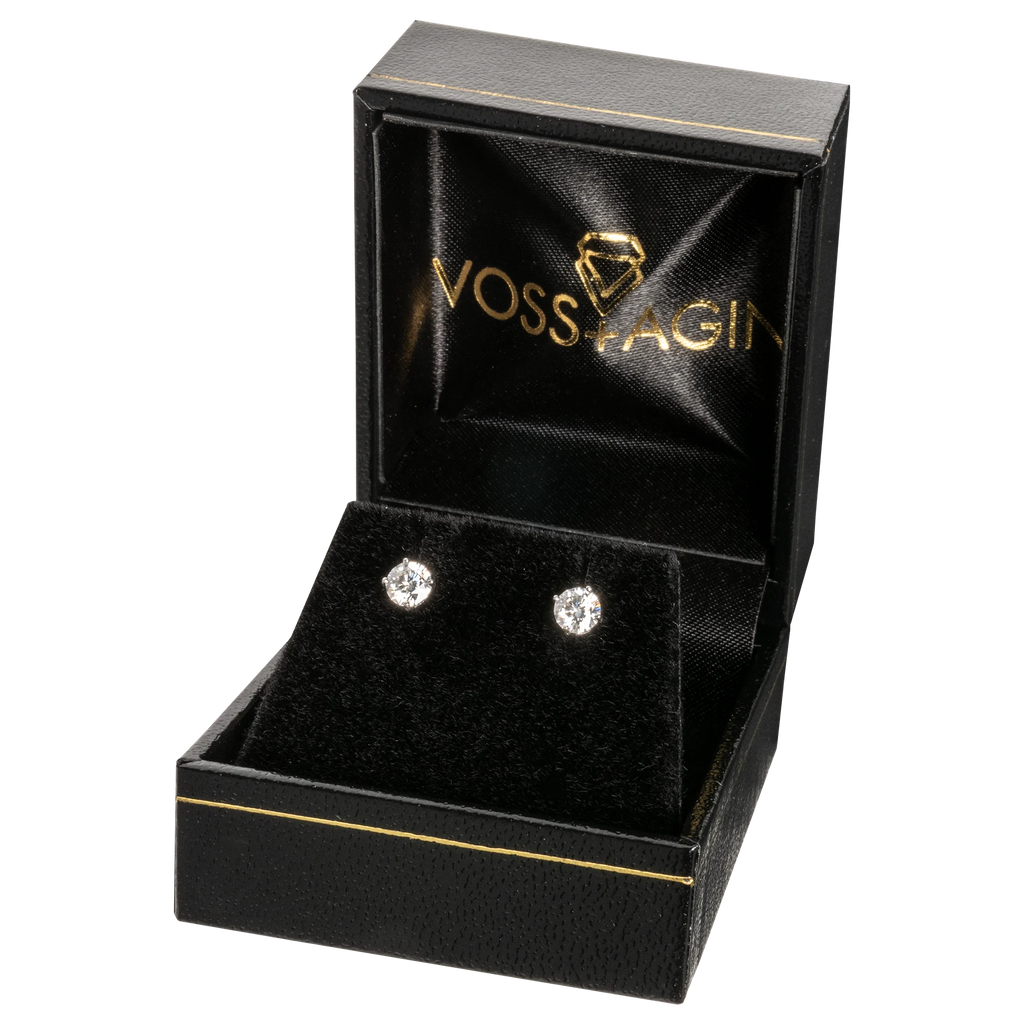 1.50 CTW Lab Grown Diamond Round Stud Earrings in 14K Solid Gold – G/VS Certified