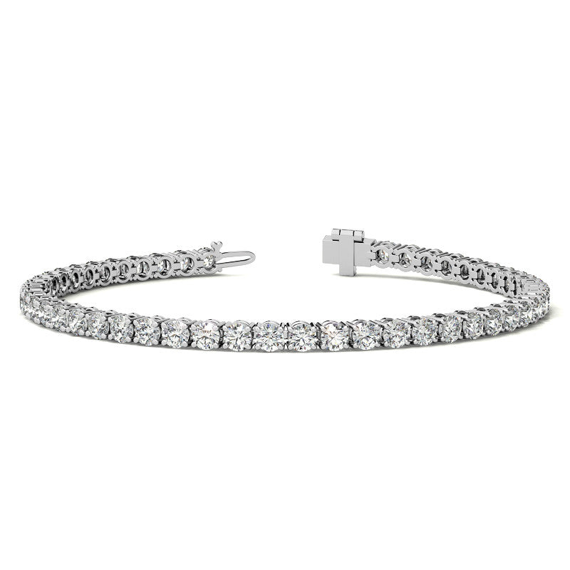 6ctw Lab Created Moissanite Tennis Bracelet - 3mm Stones - Choice of White or 14K Gold Plated Finish