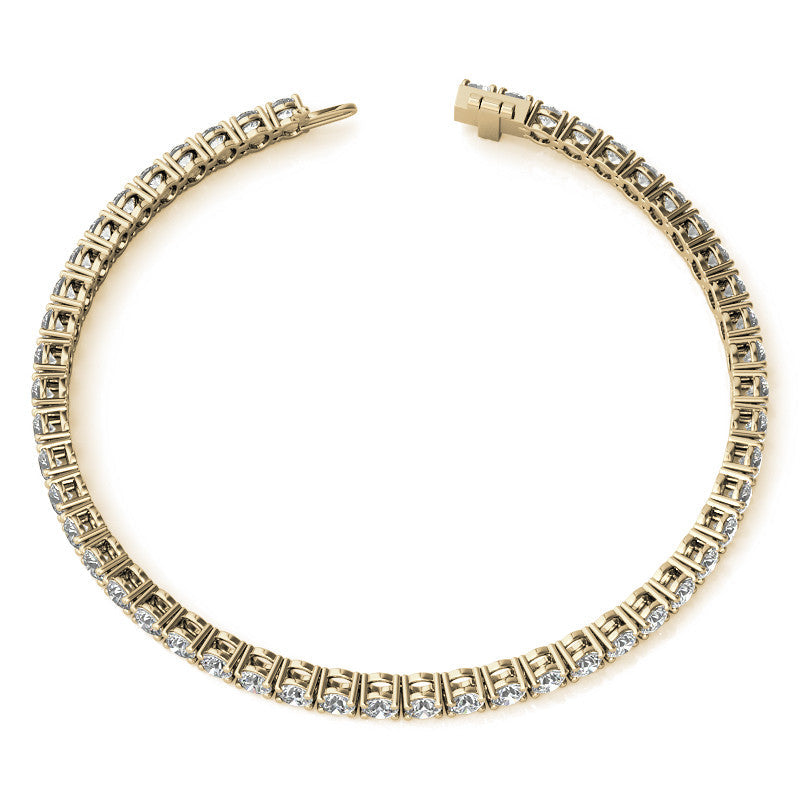 6ctw Lab Created Moissanite Tennis Bracelet - 3mm Stones - Choice of White or 14K Gold Plated Finish