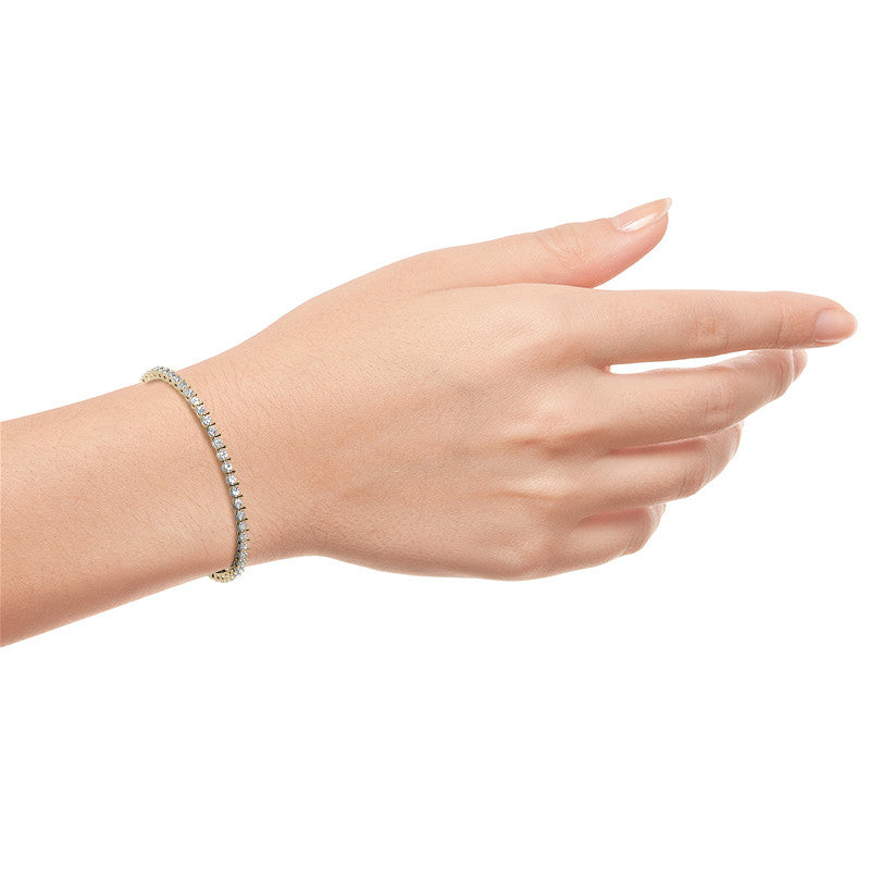 2CTW Created Moissanite Tennis Bracelet - Sterling Silver, 7" Length, White or 14K Gold Plated