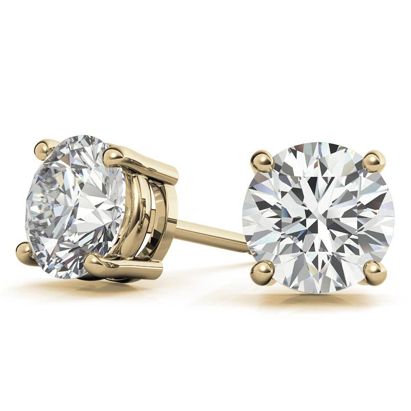 5.00 CTW AGI Certified Lab Grown Round Diamond Stud Earrings – F/VS in 14K White or Yellow Gold