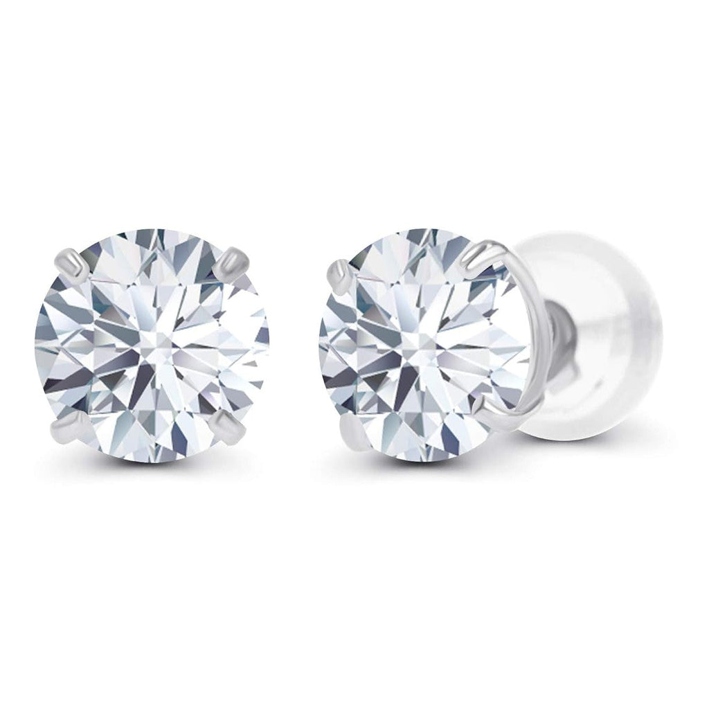 AGI Certified Lab-Grown Diamond Stud Earrings | 2 or 3 CTW | G Color VS Clarity | 14K Gold