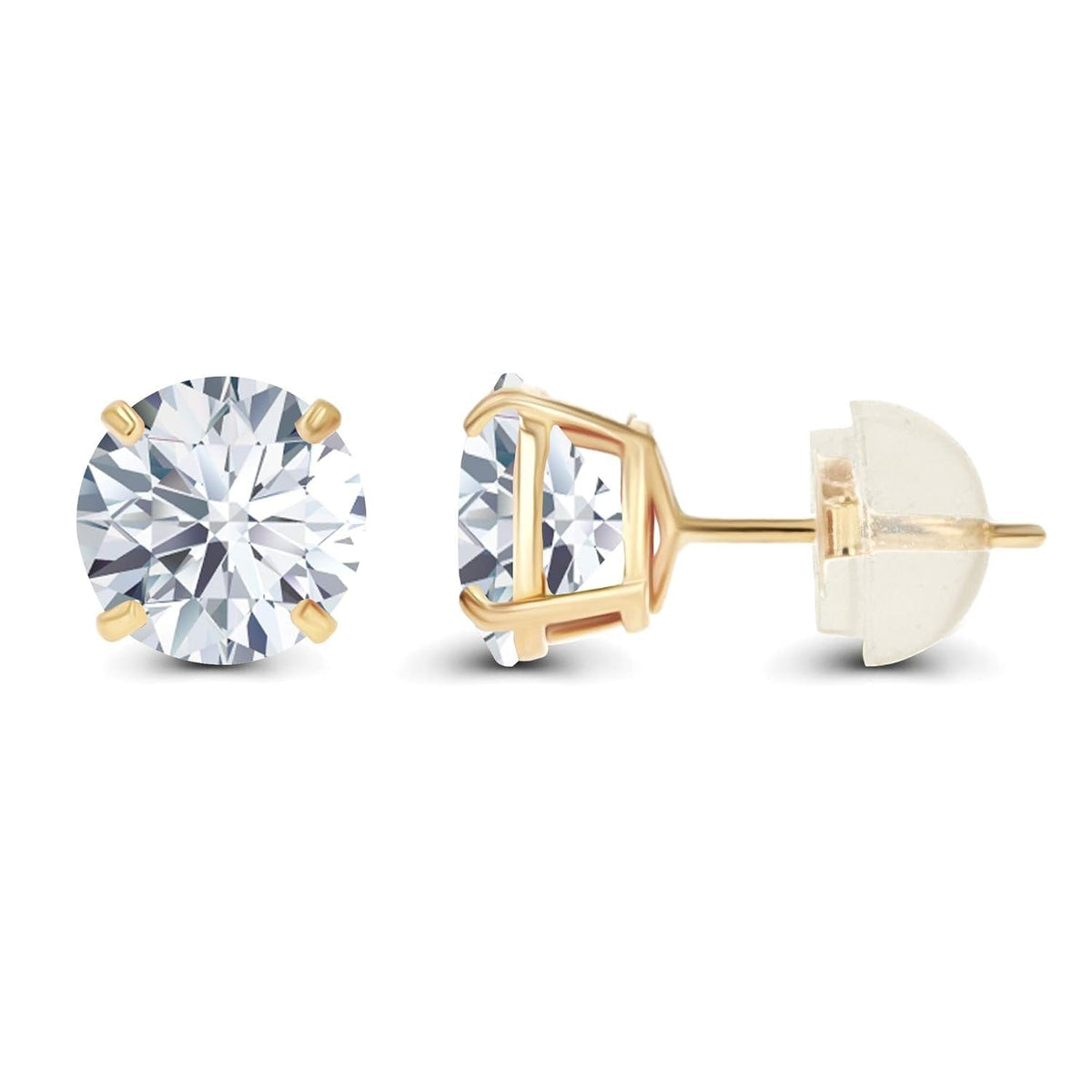 0.50 CTW Lab Grown Diamond Stud Earrings in 14K White or Yellow Gold – G VS