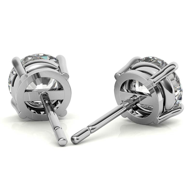 5.00 CTW AGI Certified Lab Grown Round Diamond Stud Earrings – F/VS in 14K White or Yellow Gold